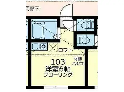 ユナイト別所ベルナールブッフェ(ワンルーム/1階)の間取り写真