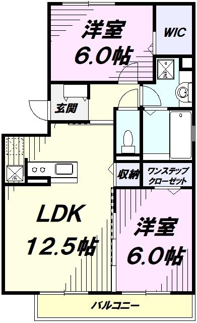 フォレスト・タツイ(2LDK/3階)の間取り写真