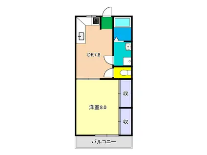 前田マンション(1DK/4階)の間取り写真