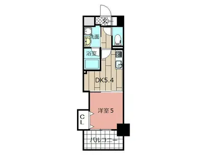 THE SQUARE PLATINUM RESIDENCE(1DK/6階)の間取り写真