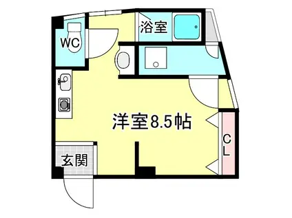 マンション大住(ワンルーム/4階)の間取り写真