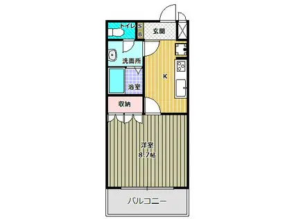 グレイシャス(1K/2階)の間取り写真