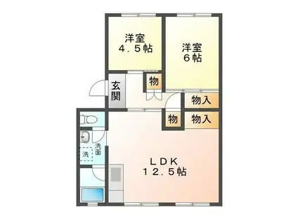 豊橋鉄道東田本線 井原駅(愛知) 徒歩38分 3階建 築50年(2LDK/3階)の間取り写真