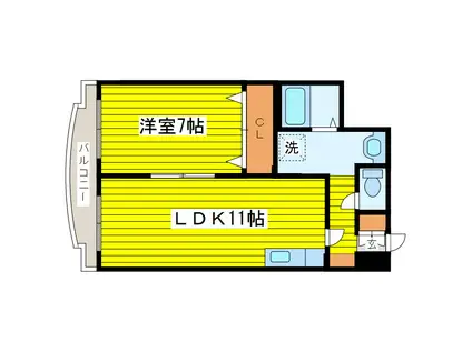 メゾンエクセル(1LDK/3階)の間取り写真