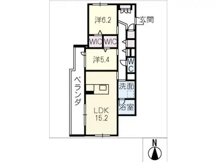 NC STYLE 一社(2LDK/3階)の間取り写真