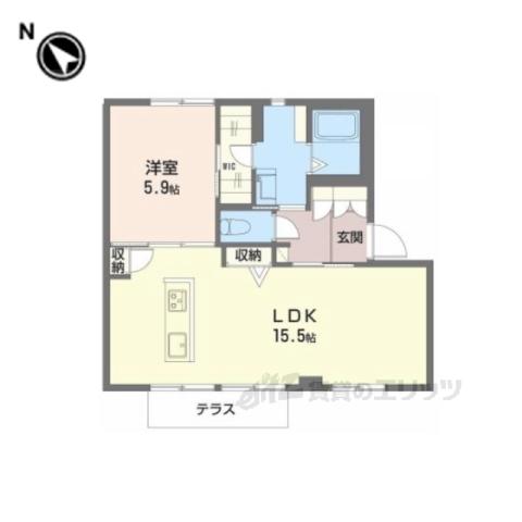 アメニティ21 A(1LDK/1階)の間取り写真