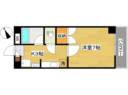 グレースカトウ南光台(1K/3階)の間取り写真