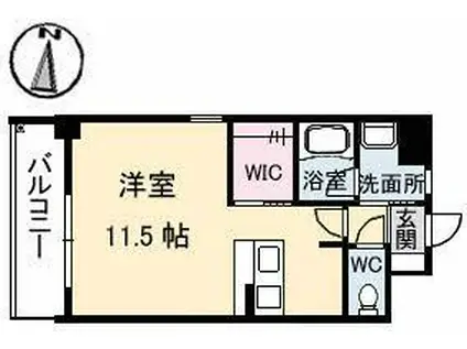 アーバンドエル(ワンルーム/6階)の間取り写真