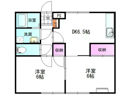メゾンコスモ(2DK/1階)の間取り写真