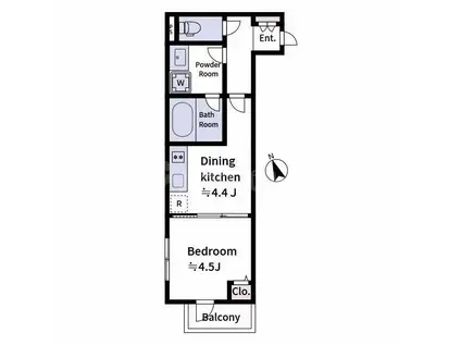 LAVIERE上中里(1DK/4階)の間取り写真