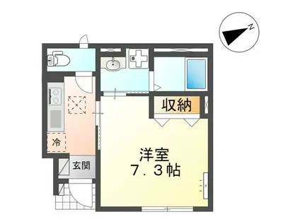 タカヨプレイス河原町(1K/1階)の間取り写真