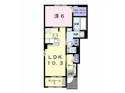 プリンセス M(1LDK/1階)の間取り写真