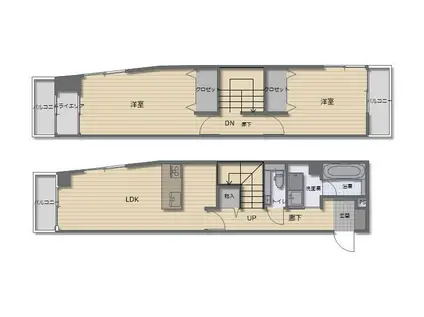 カルペ・ディエム(2LDK/3階)の間取り写真