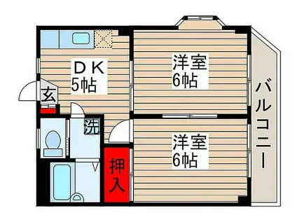 ベルメゾンTM(2K/3階)の間取り写真