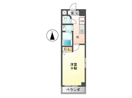 サンパティーク東片端(1K/10階)の間取り写真
