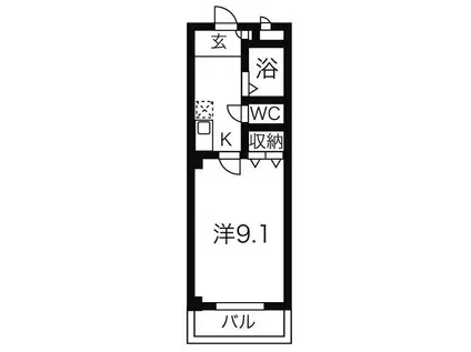 ヴィラ・コジマ(1K/2階)の間取り写真