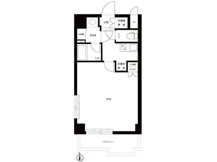 ルーブル南麻布(1K/4階)の間取り写真