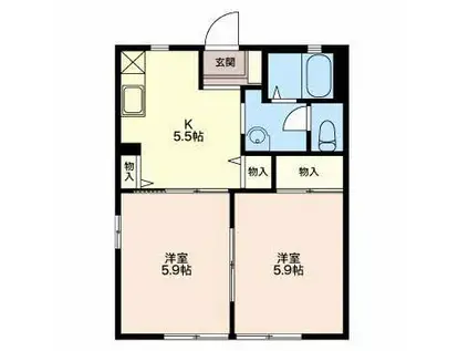 エリエール21(2K/1階)の間取り写真