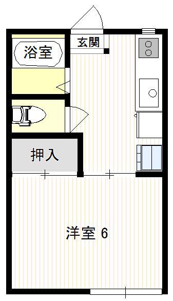 一栄ハイツ(1K/1階)の間取り写真