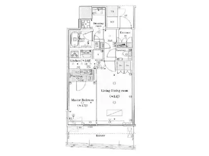 パークタワー晴海(1LDK/26階)の間取り写真