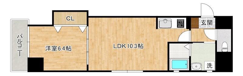 デザイナープリンセス・リバーサイド(1LDK/2階)の間取り写真