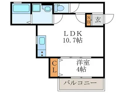 パークス長岡京(1LDK/3階)の間取り写真