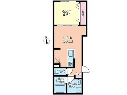 エムズレーベル西日暮里(1LDK/3階)の間取り写真