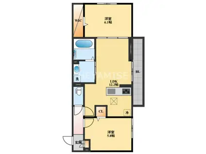 ライク・ア・パラソル(2LDK/1階)の間取り写真