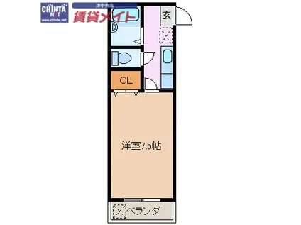 カレッジハウス8(1K/1階)の間取り写真