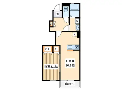 デュラカーサエム(1LDK/1階)の間取り写真