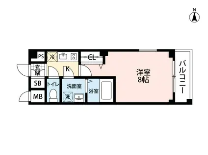 BCASA千住大橋(1K/4階)の間取り写真