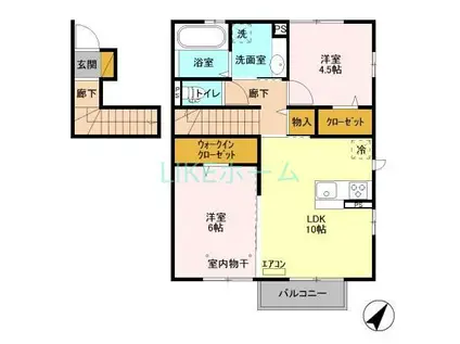 レジデンスヒルトップVIII(2LDK/2階)の間取り写真