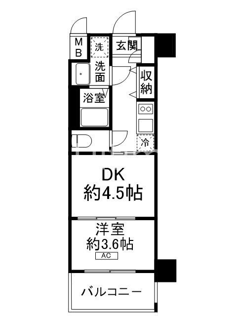 レシオス京都嵯峨野(1DK/4階)の間取り写真