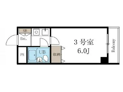 シャルムメゾン春日野道(1K/5階)の間取り写真