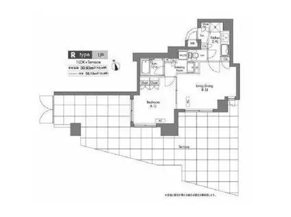 プラウドフラット神楽坂(1K/6階)の間取り写真