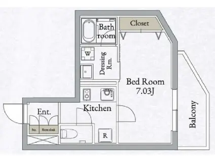 LIVEFLAT高田馬場(1K/2階)の間取り写真