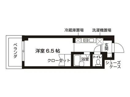 プエルト船橋(ワンルーム/1階)の間取り写真
