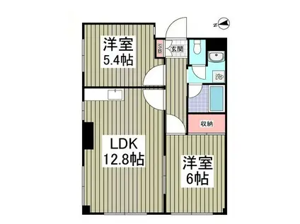 ライブハウスII(2LDK/1階)の間取り写真