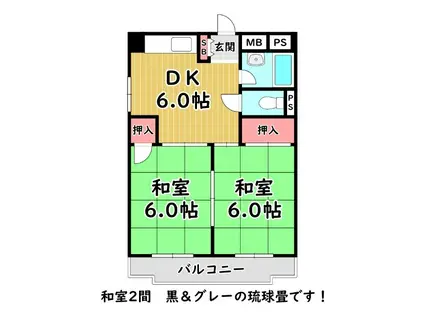 メゾンミラノ野里(2DK/4階)の間取り写真