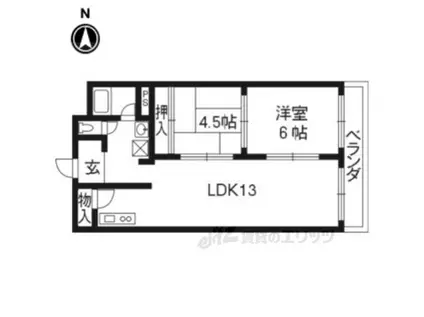 アサワハイツ(2LDK/2階)の間取り写真
