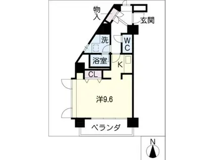 アブレスト原(ワンルーム/4階)の間取り写真