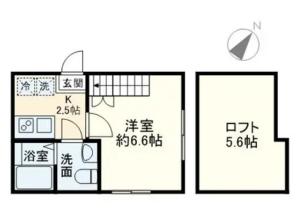 レイディアンス清水ヶ丘(1K/1階)の間取り写真