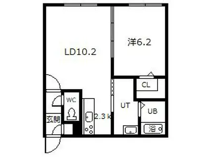 BRUN CUBEIII(1LDK/3階)の間取り写真