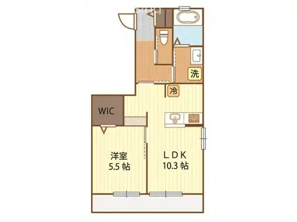 ZERO88テラス(1LDK/1階)の間取り写真