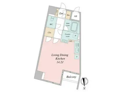 グラヴィス鶴舞(ワンルーム/8階)の間取り写真