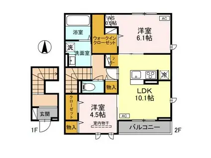 LAPIS(2LDK/2階)の間取り写真