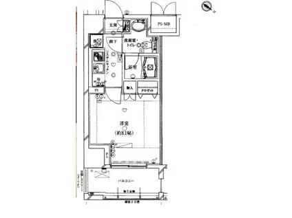 ライジングプレイス浅草弐番館(1K/9階)の間取り写真
