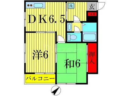 キャスル増田(2DK/4階)の間取り写真