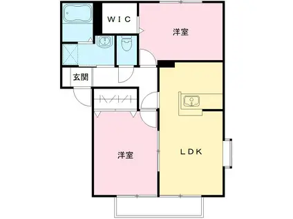 アンティエール A(2LDK/2階)の間取り写真