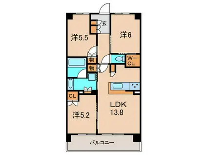 パ-クホ-ムズ伊丹稲野ガーデン(3LDK/7階)の間取り写真